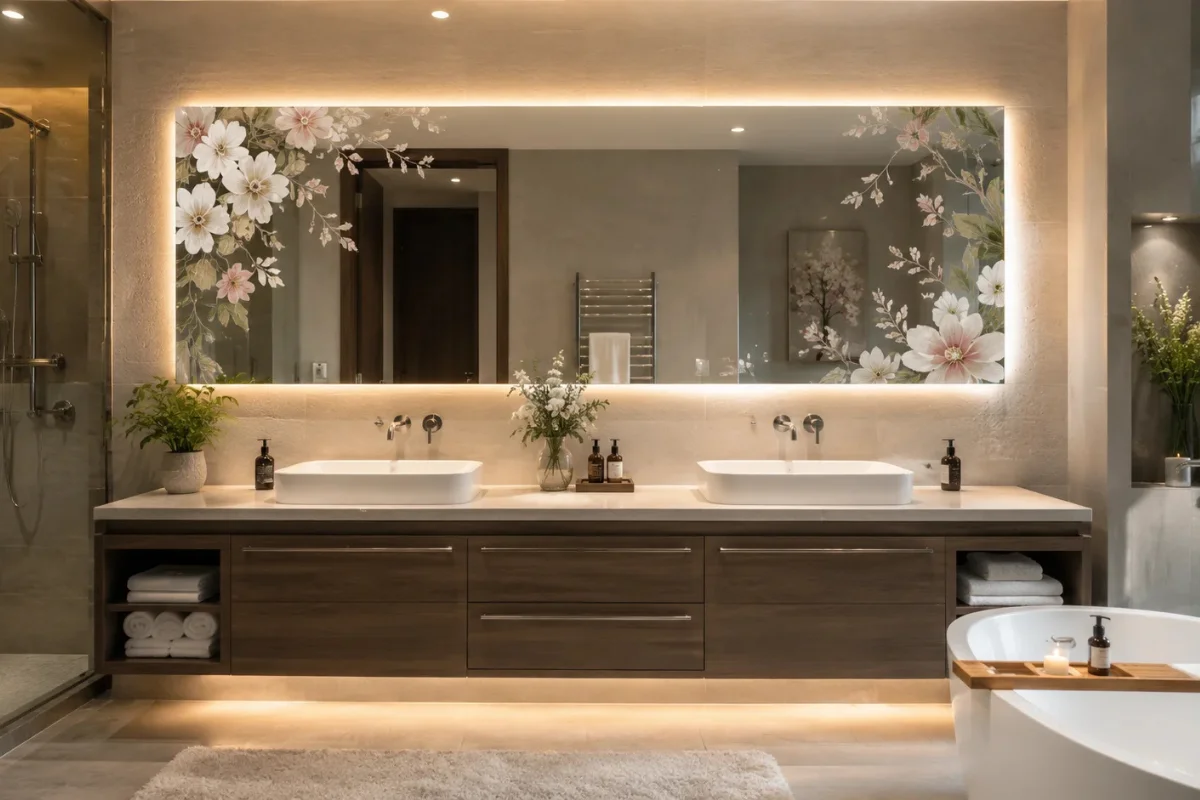 Floral Bathroom Mirrors