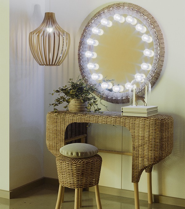 Find nature with rattan mirror