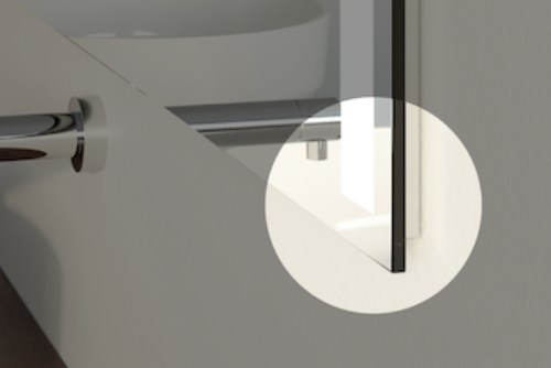 Other lighted mirror with one to two inches depth on a white concrete wall in Ajman